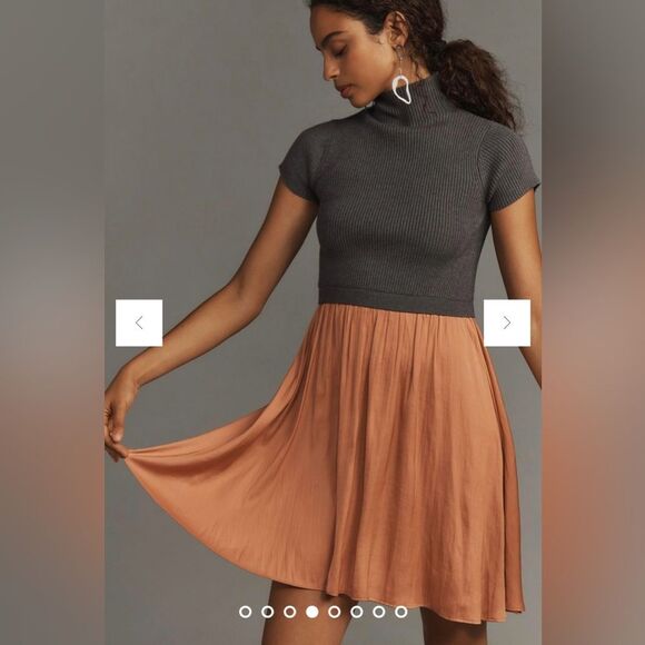 NWOT Anthropologie The Thea Twofer Sweater Dress: Short-Sleeve Mini Edition XXS - Picture 4 of 8